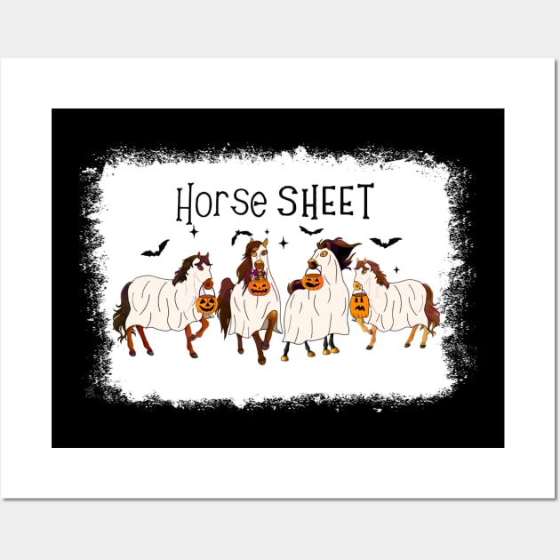 Horse Sheet Horse Ghost Halloween Funny Saying Men Women Wall Art by Rene	Malitzki1a